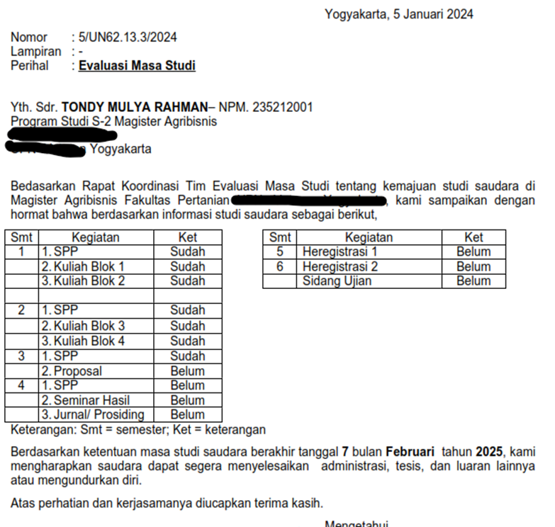 Kuliah Pasca Sarjana Evaluasi